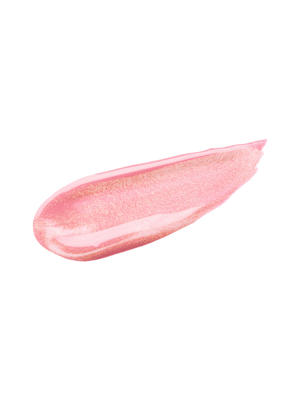 Pink opal shimmer -- nourishing golden pink lip oil swatch on white background