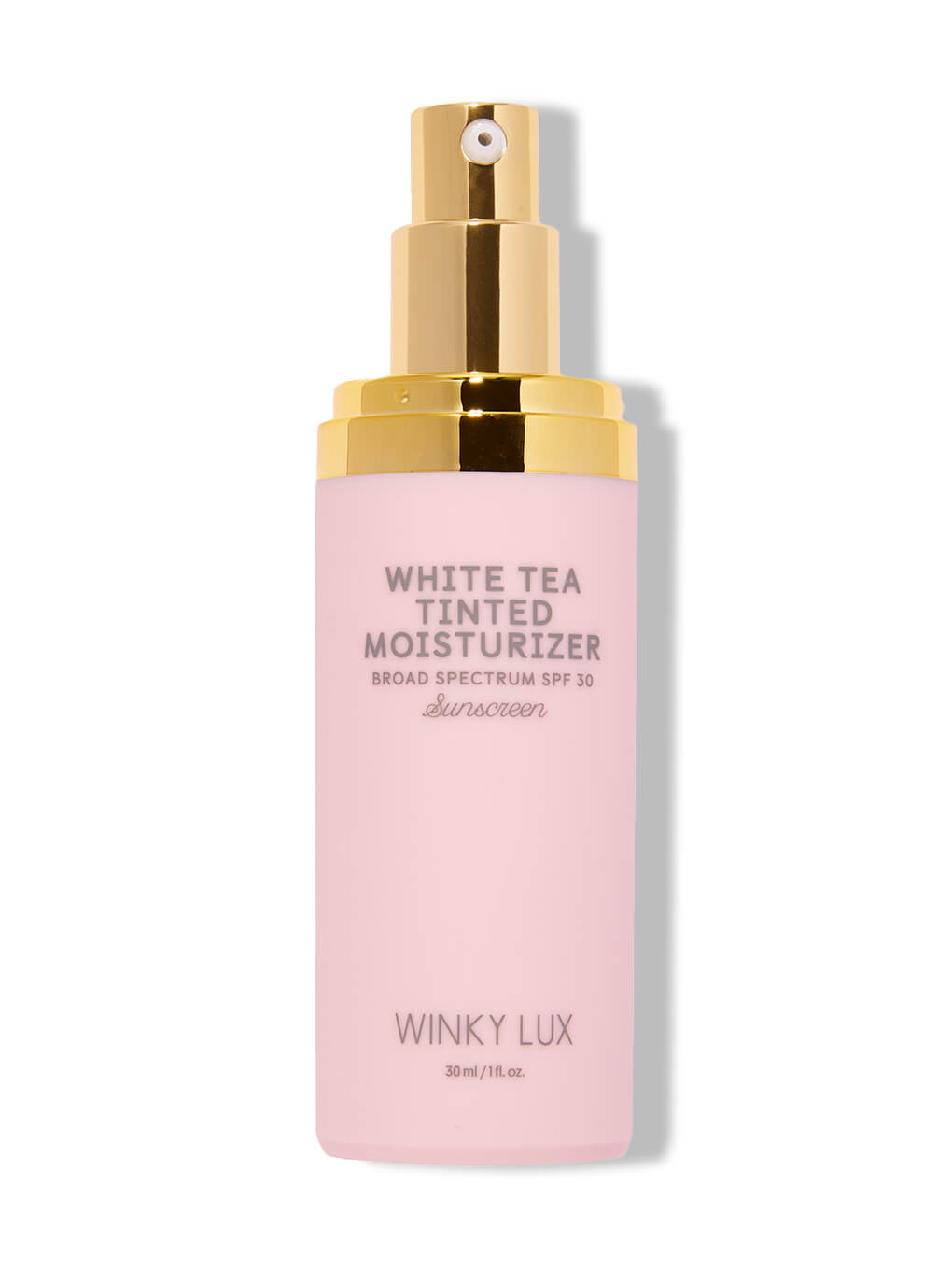 Light -- white tea tinted moisturizer SPF 30 on white background no cap