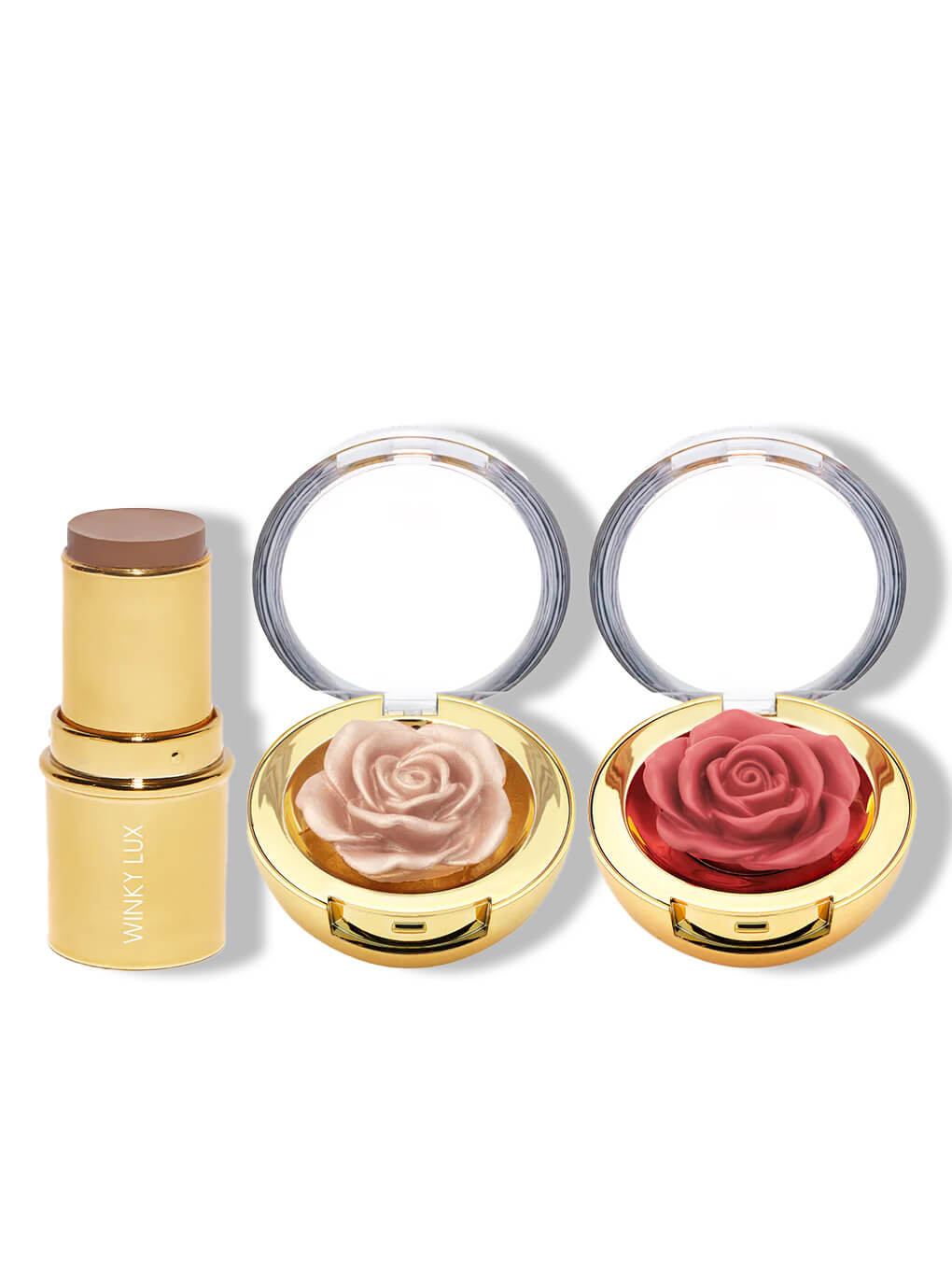 cream bronze blush highlight set on white background