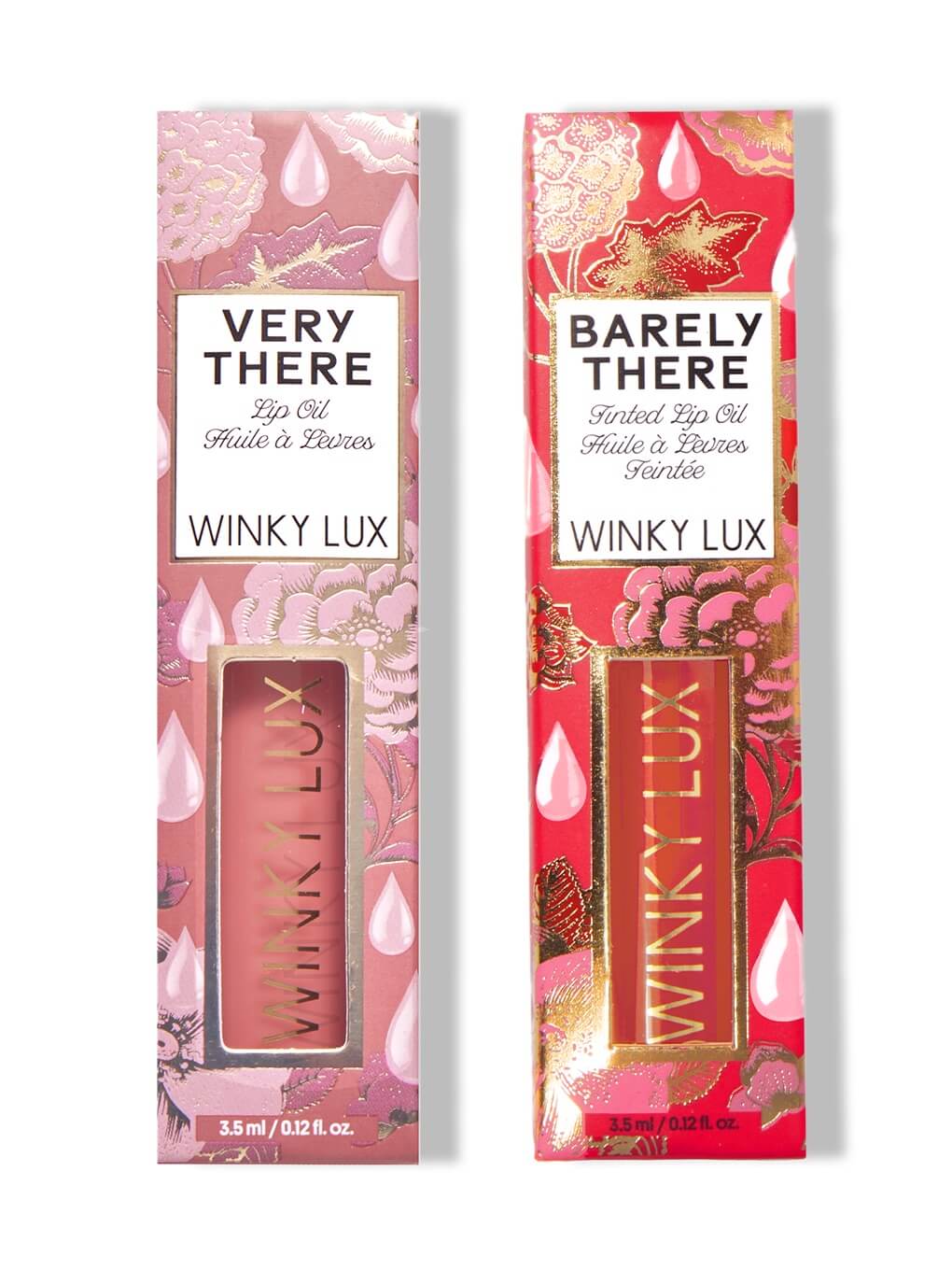 very there and barely there lip oils in boxes on white background