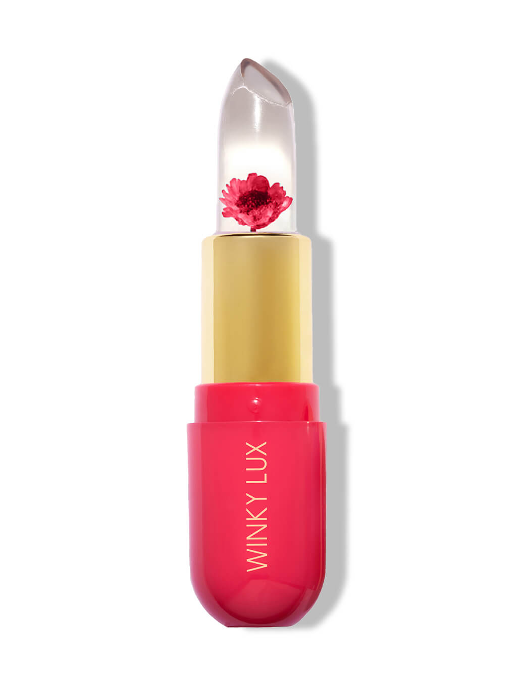 pink -- flower ph lip balm on white background