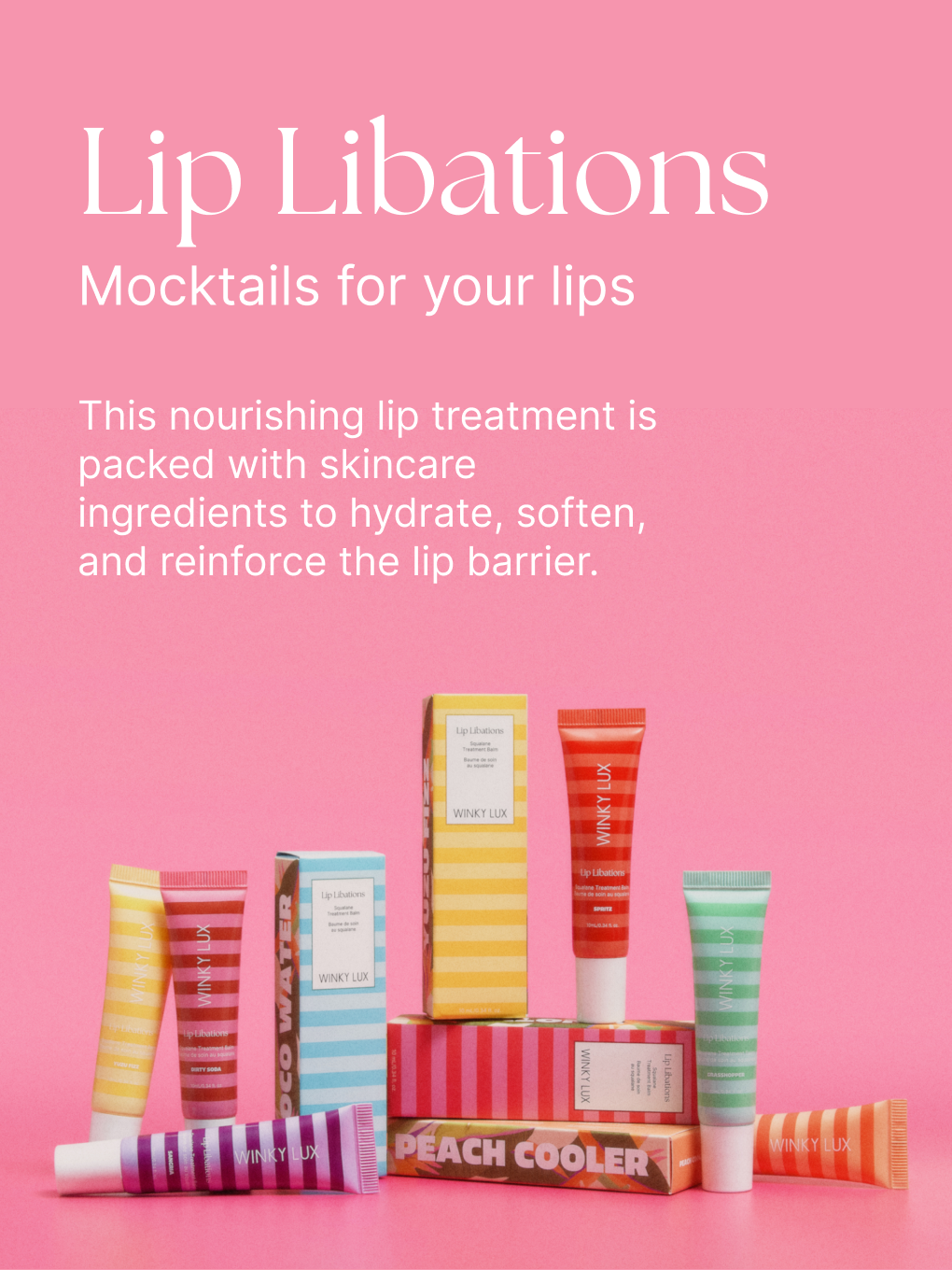 peach cooler -- lip libations mocktails for your lips