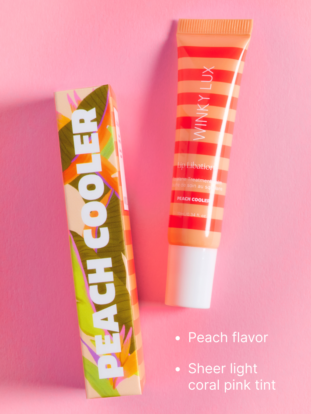 peach cooler -- product with box on pink background