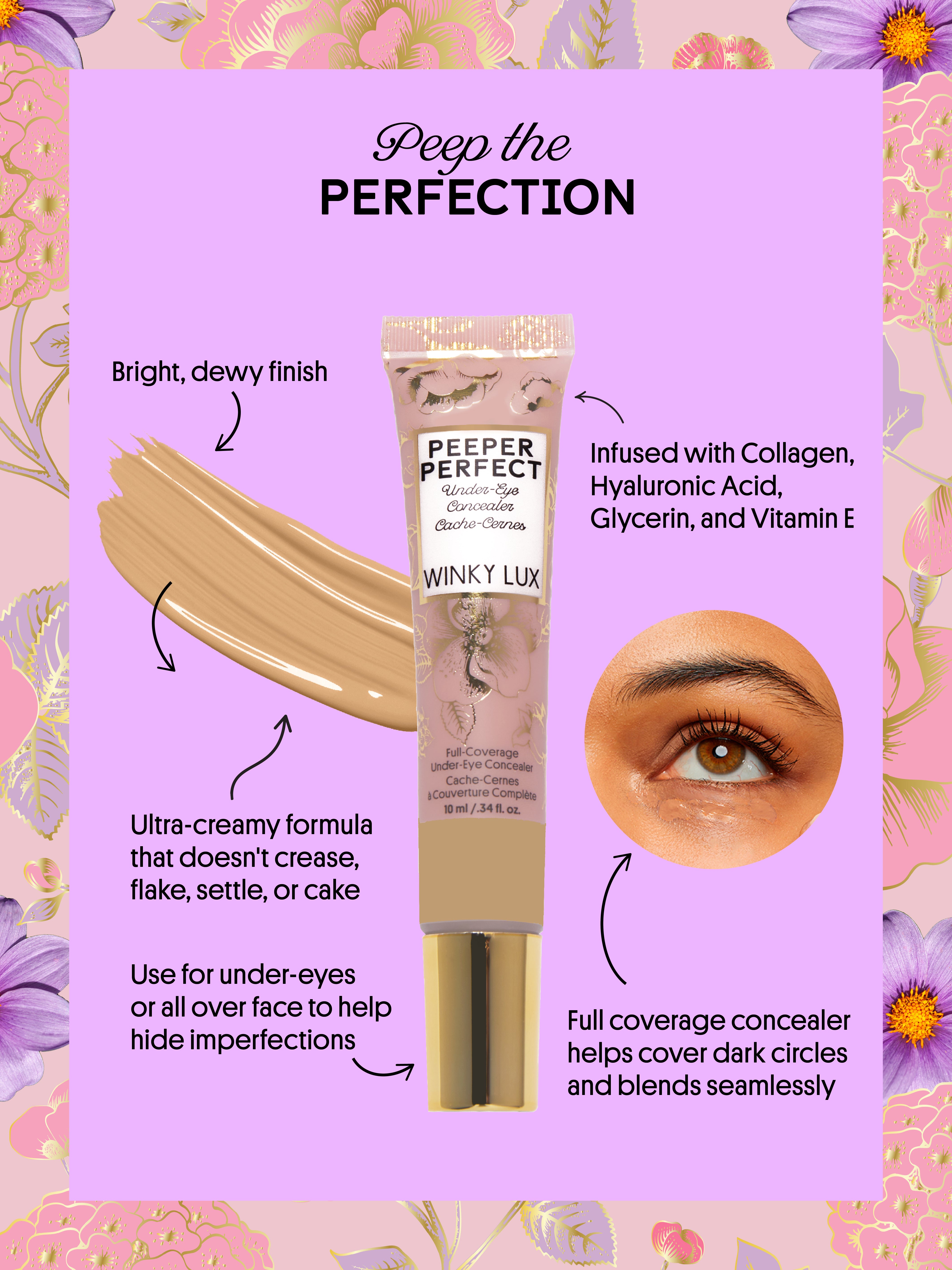 Very Fair -- peeper perfect under eye concealer swatch on white background