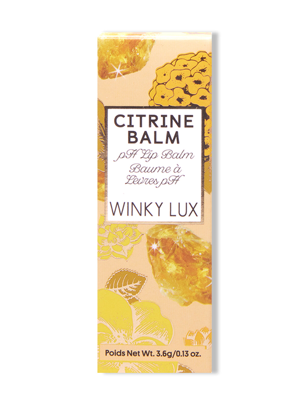 citrine ph color changing lip balm in box on white background