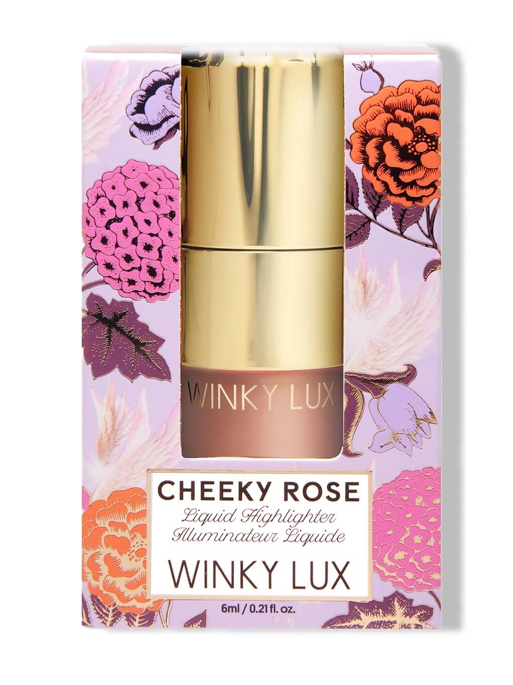 Angel -- cheeky rose liquid highlighter in box on white background