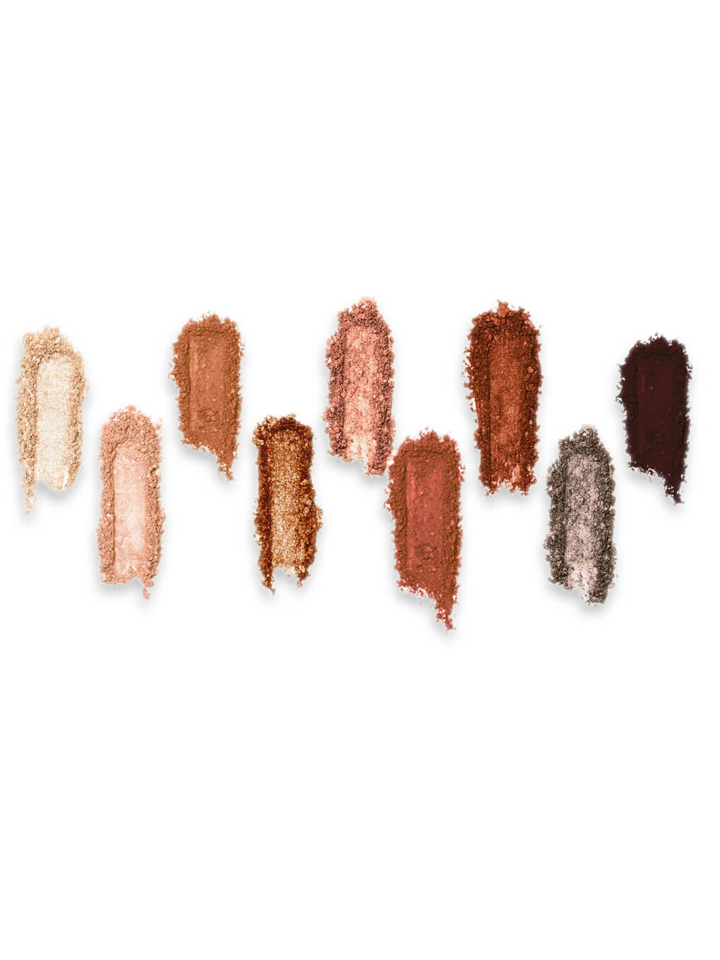 amalfi -- brewtiful trio coffee kitten neutral eyeshadow palette swatches on white background