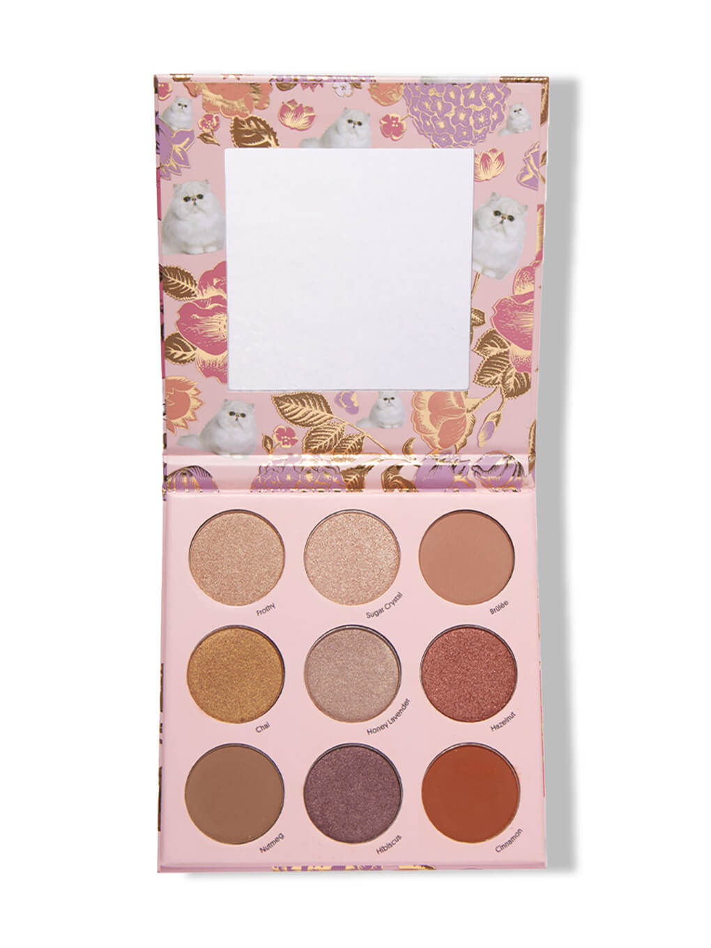 latte kitten neutral eyeshadow palette on white background