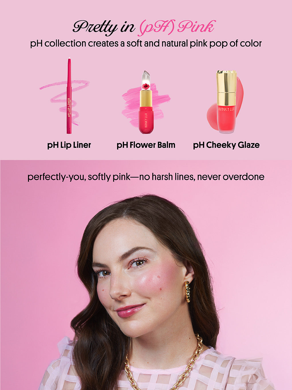 pink -- flower ph collection infographic with model